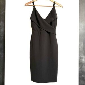 Lulus Cocktail Dress Size Medium Black Stretch Fabric Bodycon Spaghetti Strap